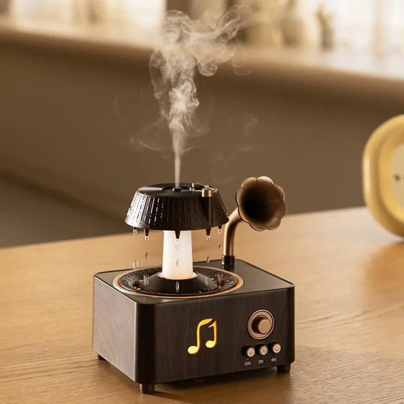 Bedroom Humidifier, Cold Mist Aromatherapy Diffuser, Essential Diffuser, 360° Rotating Raindrop Design, Waterfall Night Light, Portable Mini Humidifier