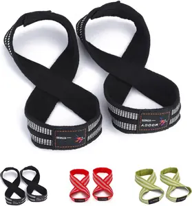 Figure 8 Lifting Straps for Deadlift,Weightlifting,Strongman,& Cross   Weightlifting Wrist Wraps