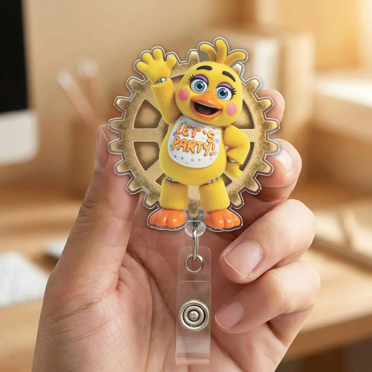 FNaF Badge Reel, Five Nights at Freddy’s Nurse ID Holder, Retractable Nurse Teacher Badge Reel,
