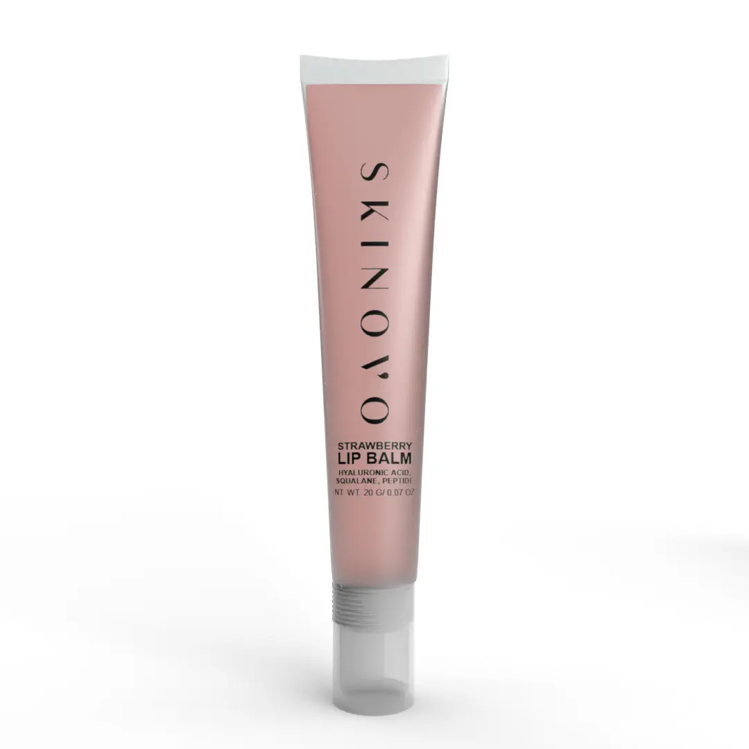 Strawberry Hyaluronic Acid & Squalane Lip Balm for Deep Hydration, Soft Smooth Lips & Moisture Protection
