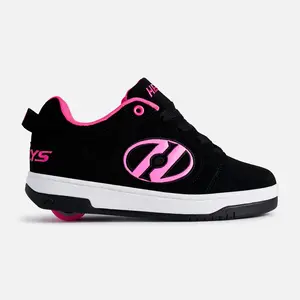 Heelys Skate Shoes with Wheels Black and hot pink color in the Voyager style, Sneaker, Trainer, Footwear