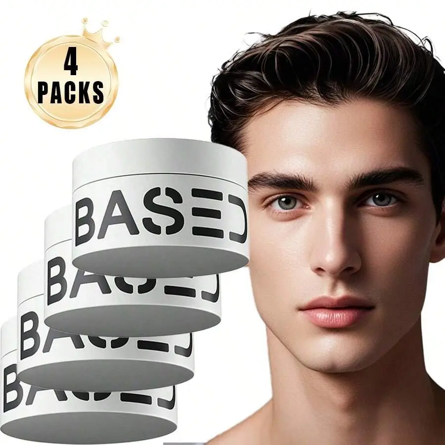 Multi Piece Set BASED Men's Advanced Hair Clay, Advanced Hair Clay With Intense Hold, Texturizing And Low Shine For Styling Medium, Thick, Straight Or Wavy Hair, Sandalwood Sandalwood,Natural Shine And Fragrance, Easy To Apply, (1 Pack, 3 Oz),