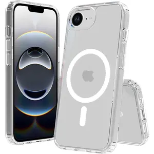 Transparent Acrylic Magnetic Phone Case,Magnetic for iPhone 17/16/16E (SE4)/15/14/13/12/11 Pro Max Plus/X/XS XS Max Case,Military Grade Drop Tested,Shockproof Anti-Scratch Clear Thin Slim Phone Cases Clear Magnetic For iphone 17 Pro max