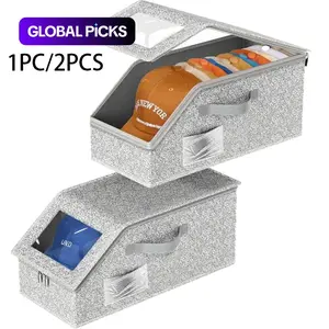 Super Bowl Baseball Cap Storage Box, Collapsible Storage Bin, Folding Storage Box, Foldable Hat Organizer with Labels, Large Capacity for Home Travel and Closet, Multi-Color Options #GLOBAL PICKS