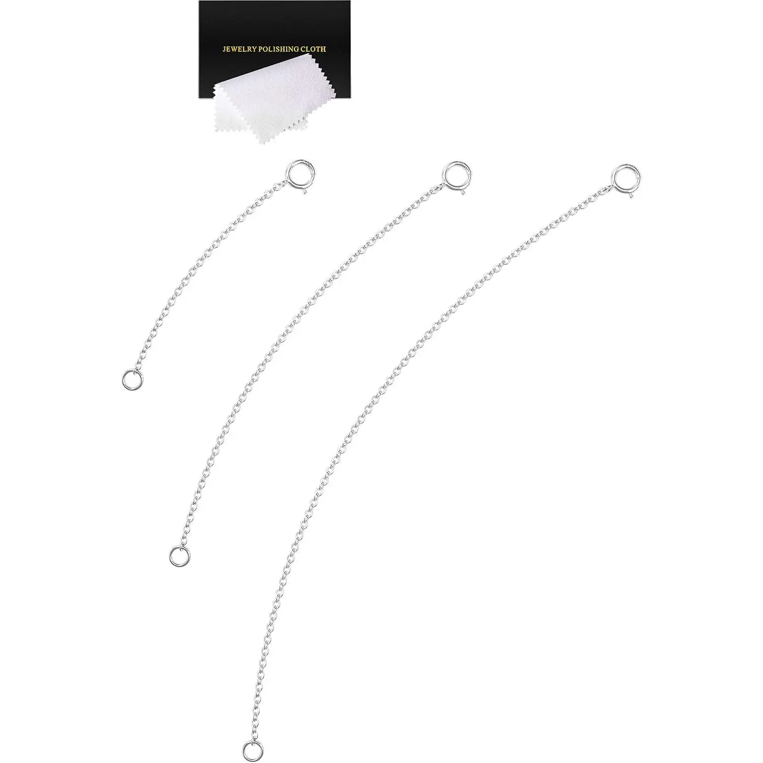 925 Sterling  Necklace Extender Sterling  Necklace Chain Extenders for Necklaces 2", 4", 6" Inches