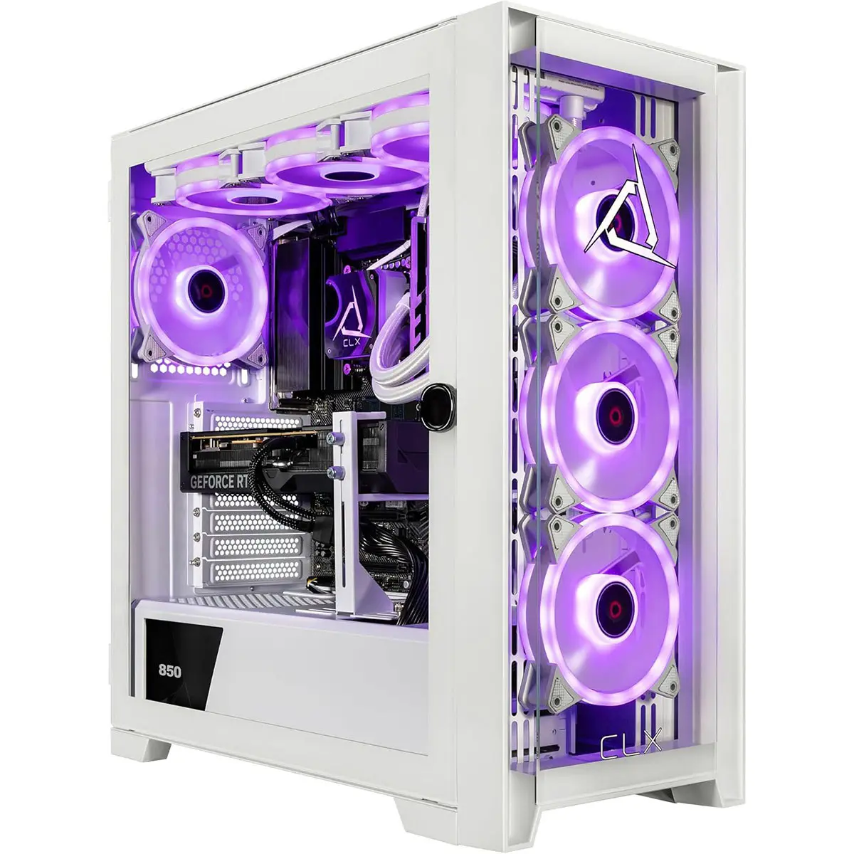 CLX SET Liquid Cooled Gaming Desktop Computer, Intel Core Ultra 9 285K 3.7GHz, 64GB RAM, 2TB SSD + 4TB HDD, NVIDIA GeForce RTX 5070 12GB, Windows 11 Home, White