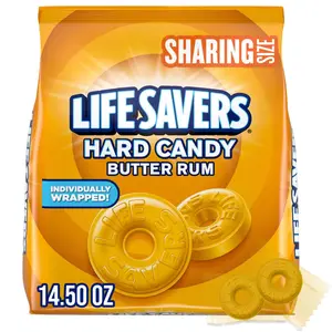 Lifesavers Hard Candy Butter Rum 14.5 Oz & Orange Mints 6.25 Oz Individually Wrapped Bulk Candy for Party Favors & More Perfect for Trick-or-Treat & Fall Season Snacks
