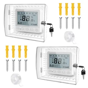 PILISPARK Thermostat Lock Box with Key, Clear Thermostat Cover with Lock for Thermostat on Wall, Thermostat Guard, Universal Thermostat Lock Box Fits Thermostats 4.8" H x 6" W or Smaller
