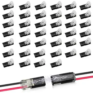 2026 50PCS Double-Wire Plug-in Connector Led Light Strip Connectors 2 Pin, Led Strip Lights Connectors Low Voltage Wire Connector with Locking Buckle, Fast Connect Plugs Led Connectors for Strip Lights，Lead strip automotive wiring electricity-YY
