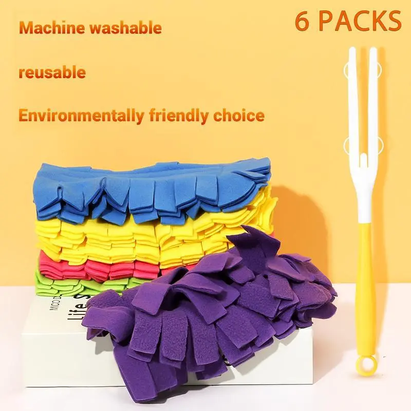 360-Degree Dust Duster with Replacement Cloth Head, Dry-Wet Dual-Use Home Care Duster Cover