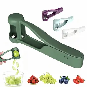 Toddler Grape Cutter - Safe Stainless Steel Baby Fruit Slicer for Grapes, Cherry Tomatoes, Strawberries, Portable Kitchen Utensils, Quick Quartering Tool, Easy to Use & Clean, Lightweight Gadget for Kids Meals