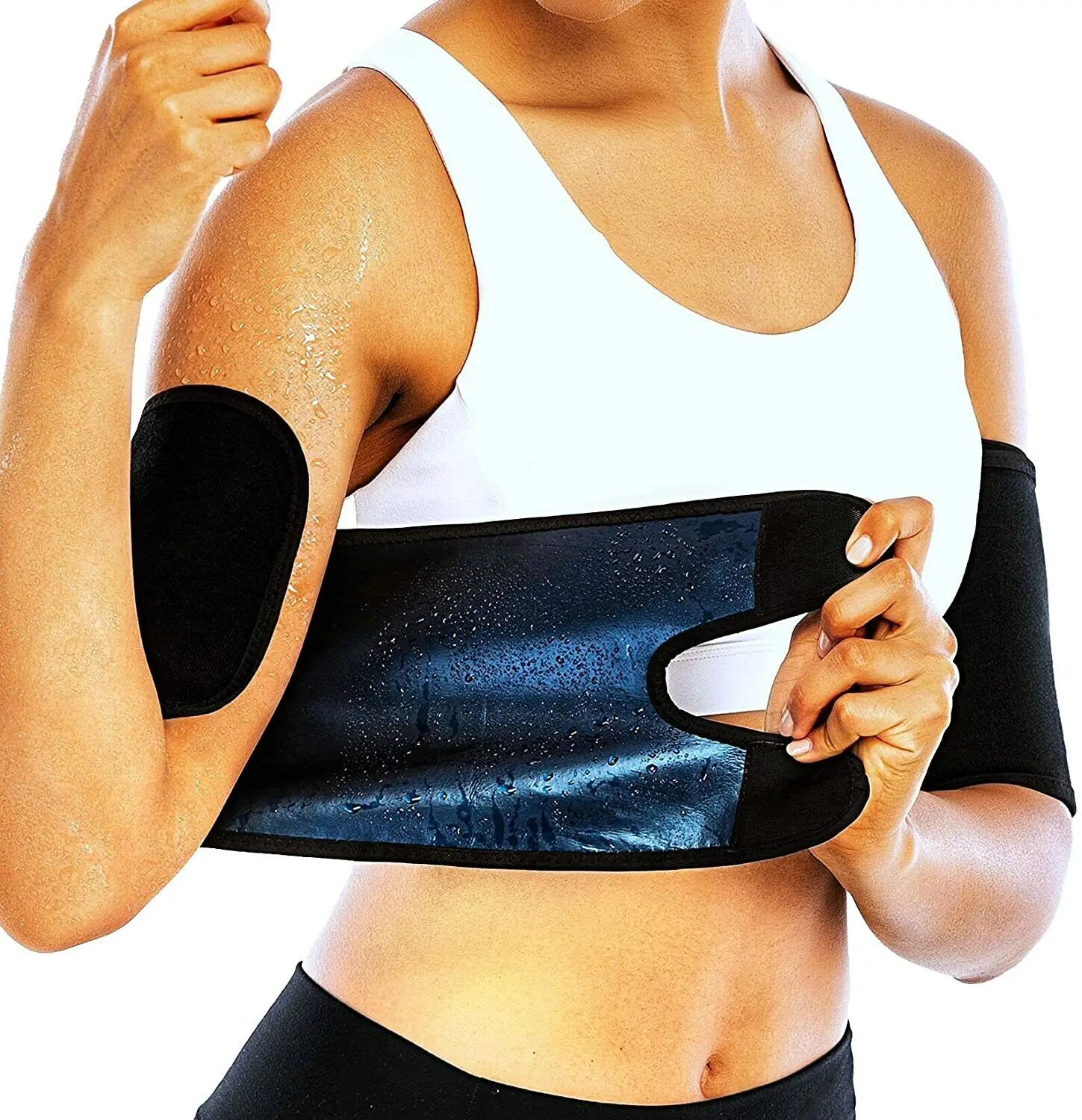 Arm Trimmers for Women Pair Sauna Sweat Arm Shaper Bands Adjustable Arm Trainer Toner Sleeves for Sports Workout