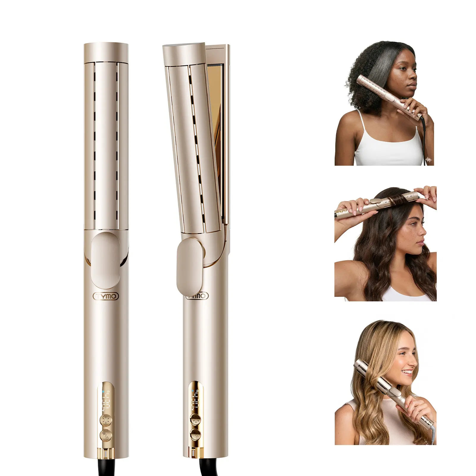 【Live Only】 TYMO AIRQ - Professional Titanium Hair Curler & Straightener Salon Grade