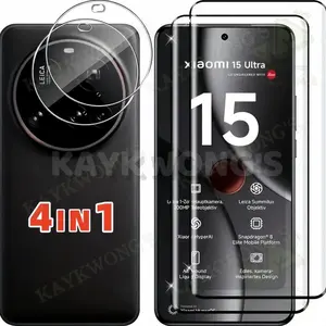 KAYKWONG'S Four-In-One Protection Kit for Xiaomi 17、15、15T/Pro、14/13 Ultra Series, Includes 2 HD Screen Protectors & 2 Camera Lens Protectors, 9h+ Hardness, Anti-Scratch, Essential for Gamers