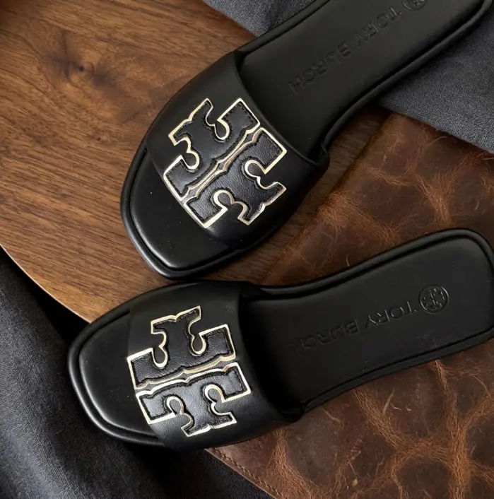 Women's Classic Double T Flat Sandals – Comfortable Slip-On Slides for Vacation & Everyday Wear