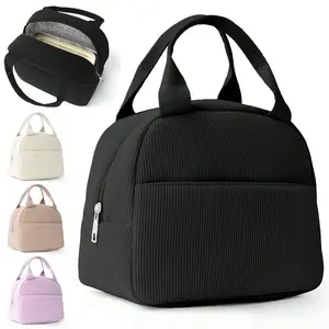 Corduroy Insulated Lunch Bag, Insulated Bag, Refrigerated Bag, Hand-Held Lunch Bag, Camping Picnic Bag,