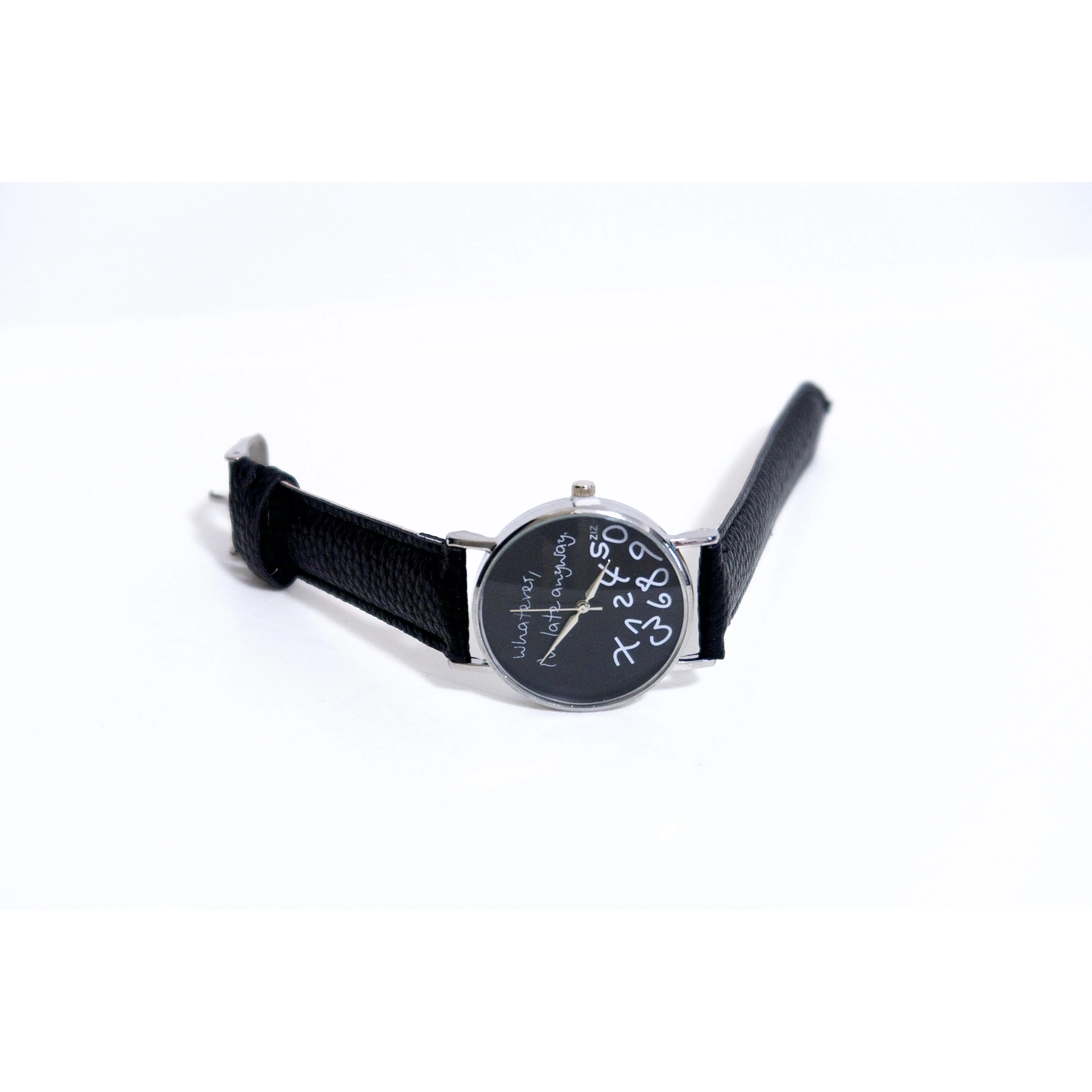 CETBY Unisex Novelty Watch with "Whatever, I'm Late Anyway" Dial, PU Leather Strap, Quartz Movement - Funny Birthday Gift and Accessory for Women & Men, Men's Accessories, Accessories For Women