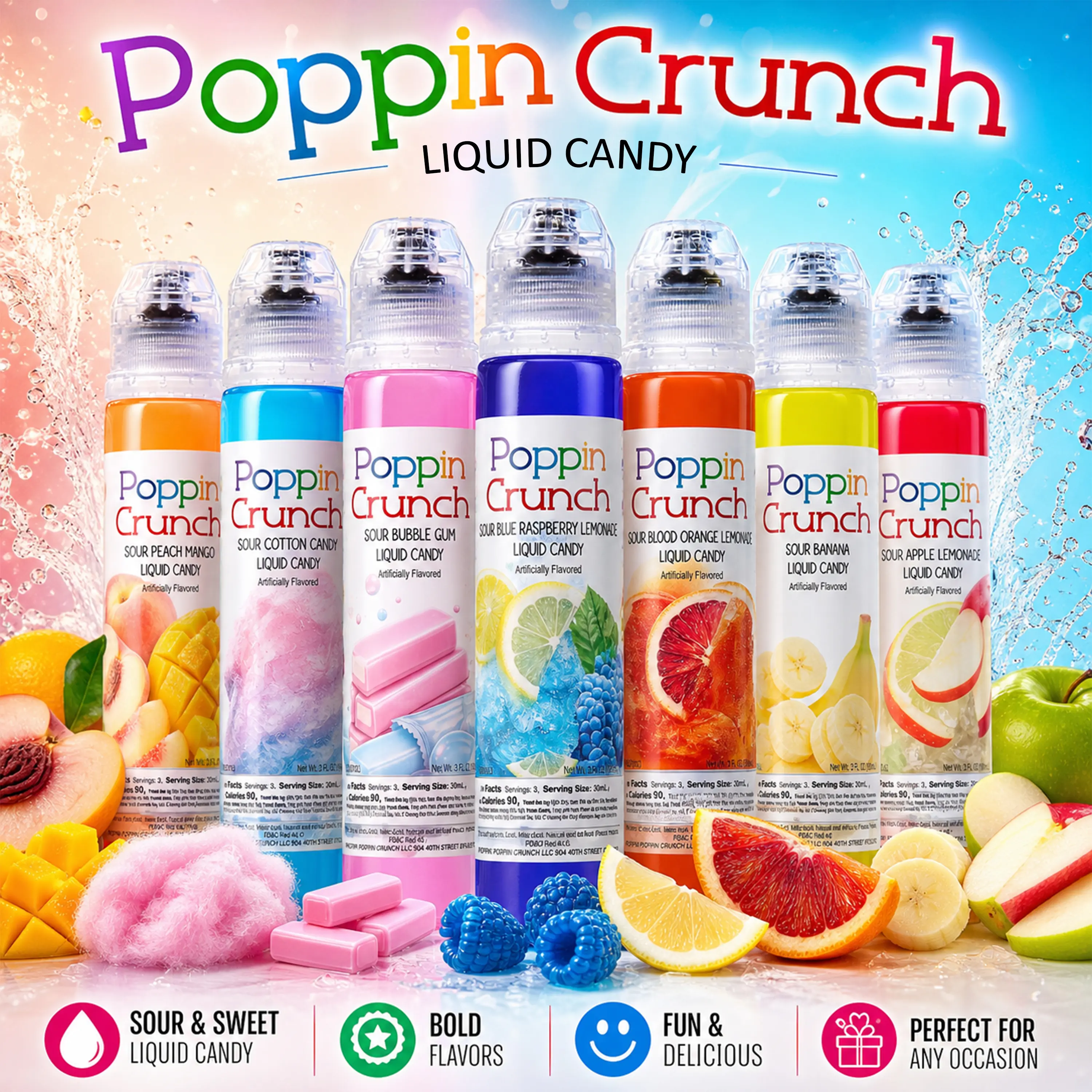 Poppin Crunch Pop and Squeeze Liquid Candy Poppin Crunch Pop and Squeeze Liquid Candy
