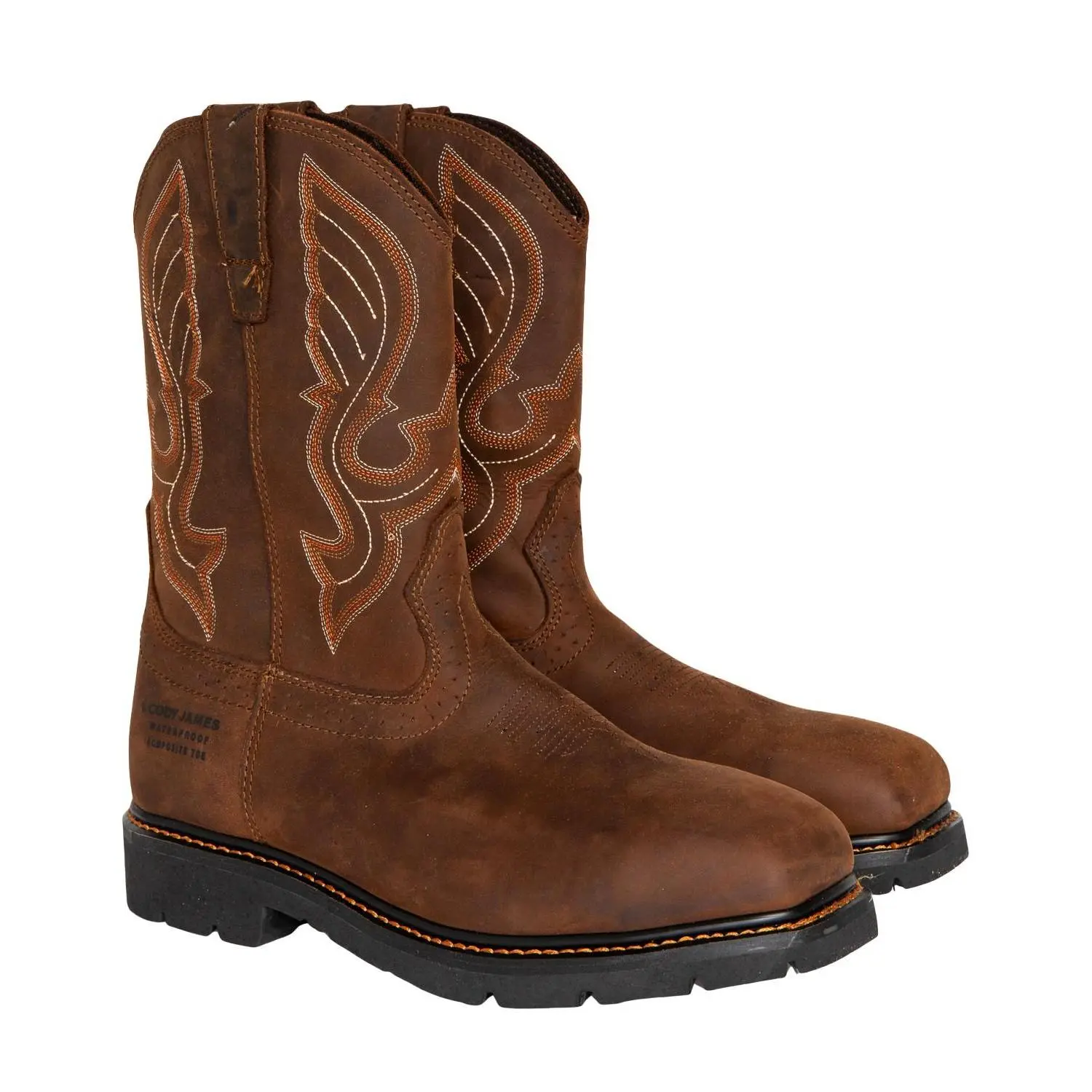 Cody James Men's Waterproof Pull On Work Boot Composite Toe - C9pr2