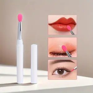 1pc 2-in-1 silicone lip brush, lipstick applicator with cap, professional radiance tool, multi-use for lip mask, eyeshadow, lip gloss and other daily makeup uses
