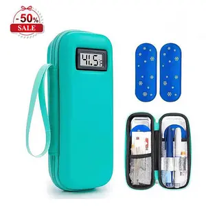 Insulin Cooler Travel Case with Temperature Display - Refrigerated  Travel Case Diabetics Travel Case with 2 TSA Approved Ice Pack for Trip and Daily