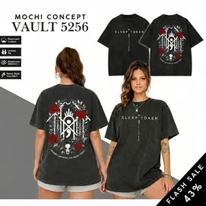 Sleep Token Crimson Mourning Washed T-shirt, Hoodie, Sweatshirt 2026, Floral Sigil with Skull & Quote I Thought I Got Better 2025 Tour Concept Black Tee Pullover for Fans Longsleevesv