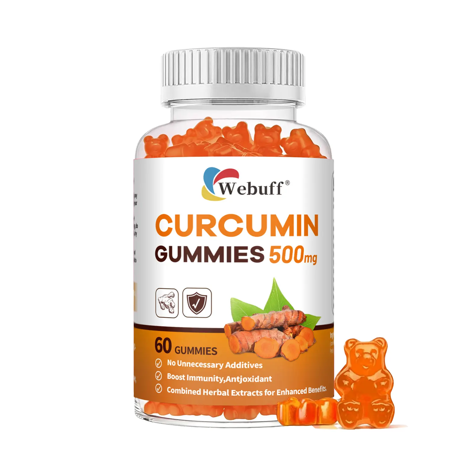 High-Potency Turmeric Gummies with Black Pepper – Botanical Blend with Curcumin (500mg Turmeric Extract per Serving) – Vegan, Sugar-Free, Tropical Flavor