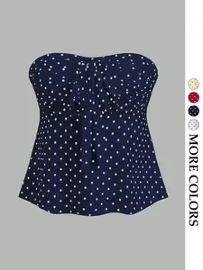 Women's Polka Dot Print Tube Top, Sleeveless Casual Off Shoulder Top for Spring & Fall, Ladies Clothes for Daily Wear Fashion Womenswear Style
