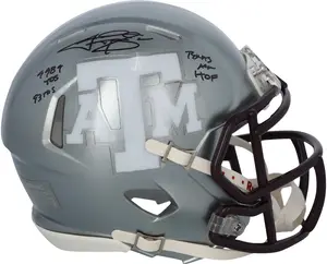 Johnny Manziel Texas A&M Aggies Autographed Riddell Flash Speed Mini Helmet with "Texas A&M HOF, 9989 YDS, 93 TDS" Inscription - Fanatics Authentic Certified