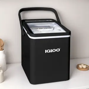 IGLOO® 26-Pound Automatic Self-Cleaning Portable Countertop Ice Maker Machine with Handle Black Compact 2-Quart Water Tank 9 Ice Cubes in 7 Minutes