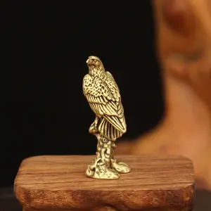 Brass Eagle Sculpture, Metal Mini Statue, Handmade Craftsmanship, Decorative 3D Desktop Ornament, Unique Creative Design