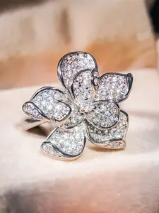 1 PC Pretty Cubic Zirconia Heart Shaped Ring Elegant Engagement Ring For Women For Wedding Engagement Party Jewelry Valentine's Day Gift