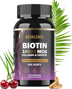 Biotin 10,000MCG Hair Growth Support for Women & Men with Collagen & Keratin – Hair, Skin & Nails Vitamins with Multivitamins & Minerals – 120 Capsules (2-Month Supply)