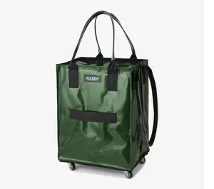 Hulken Medium Rolling Tote Bag with Zip Top & Button Closure