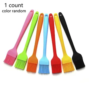 Random Color Silicone Basting Brush, 1 Count Multipurpose BBQ Oil Brush, Grill Brush, Grilling Accessories, BBQ Tools, Household Home Kitchen Accessories, Kitchenware, Utensils for Cooking Baking Barbecue