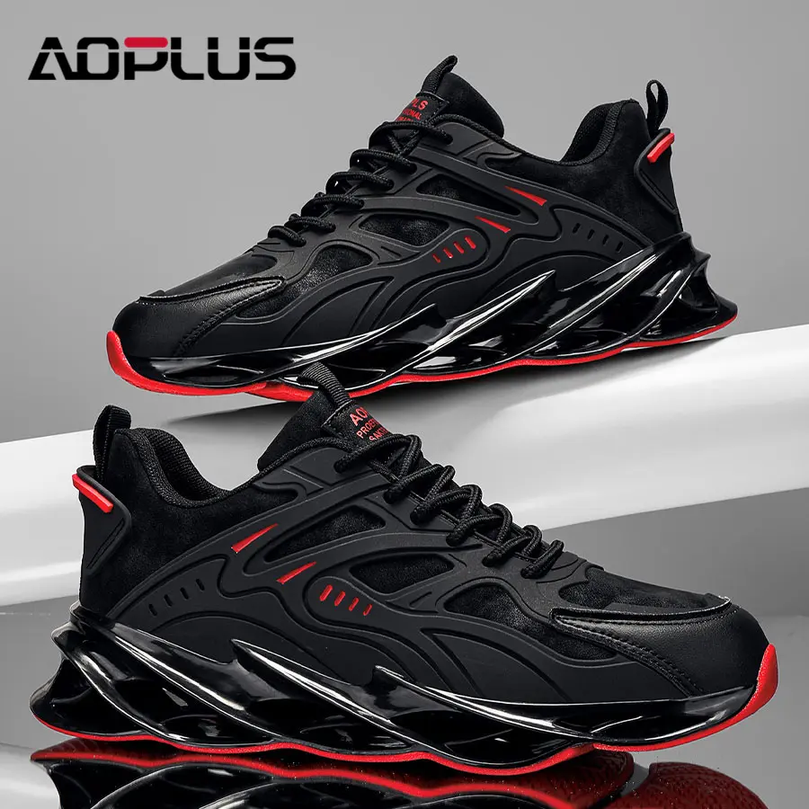 AOPLUS Men's fashionable black training shoes, suitable for outdoor activities, comfortable and breathable autumn low-top shoes for leisure, fashionable and multi-functional popular men's sports shoes, casual and versatile breathable sports shoes.