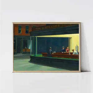 , Nighthawks By Edward Hopper, Modern American Realism Painting, Urban City Poster, Night Art Print, Printable Wall Art |, Decor, Poster, Wall Art, Decor Decoration