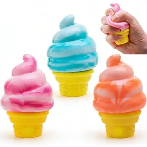 3Pcs Ice Cream Squeeze Squishy Set, Slow Rise Sensory Fidget Toys for Kids Adults, Cute Kawaii Dessert Squishies, Easter Basket Stuffers, Birthday Party Favors & Goodie Bag Fillers
