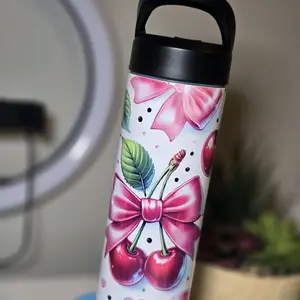 Cherry Bow Design Vaso 20 Onzas with Elegant Handle for Everyday Use