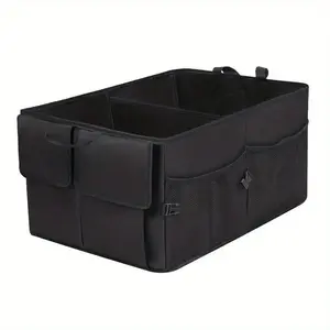 Car Trunk Storage Box, Foldable Car Trunk Organizer with Adjustable Strap, Waterproof Car Storage Box for Trunk and SUV Seat, Car Accessories