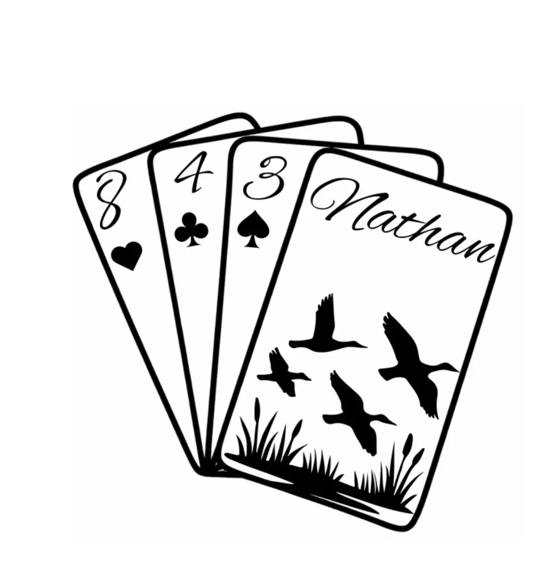 Customizable Playful Name-Display Car Playing Card Vinyl Decal - Automotive Decoration, Cars Accessories, Exterior Sticker Accessory