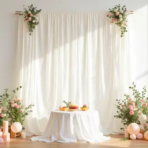 2pcs Wedding Background Decoration Elastic Fabric, Soft Polyester Backdrop, Photo Backdrop Set, Party Decoration Supplies for Weddings, Studio, Outdoor Parties, Birthdays, Anniversaries