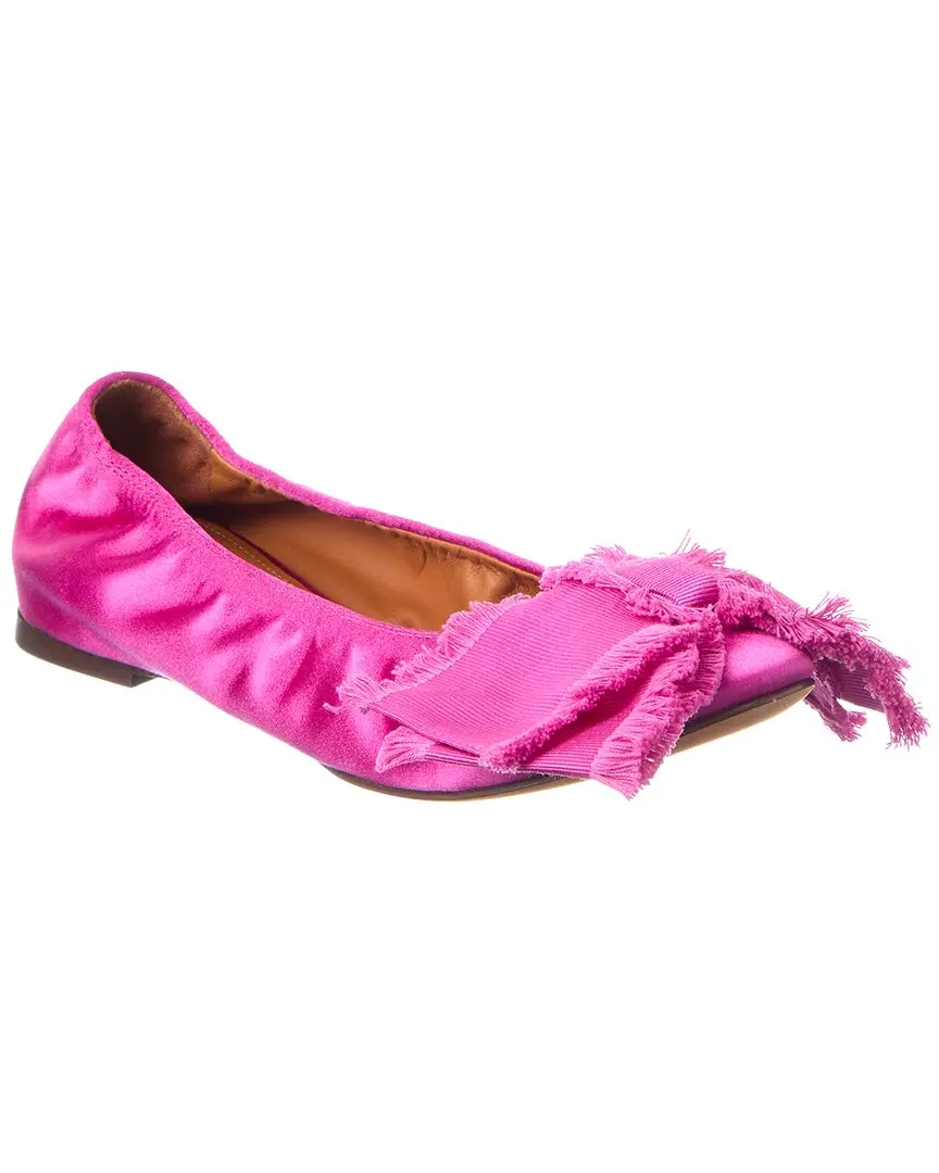 LANVIN Bow Silk Ballerina Flat