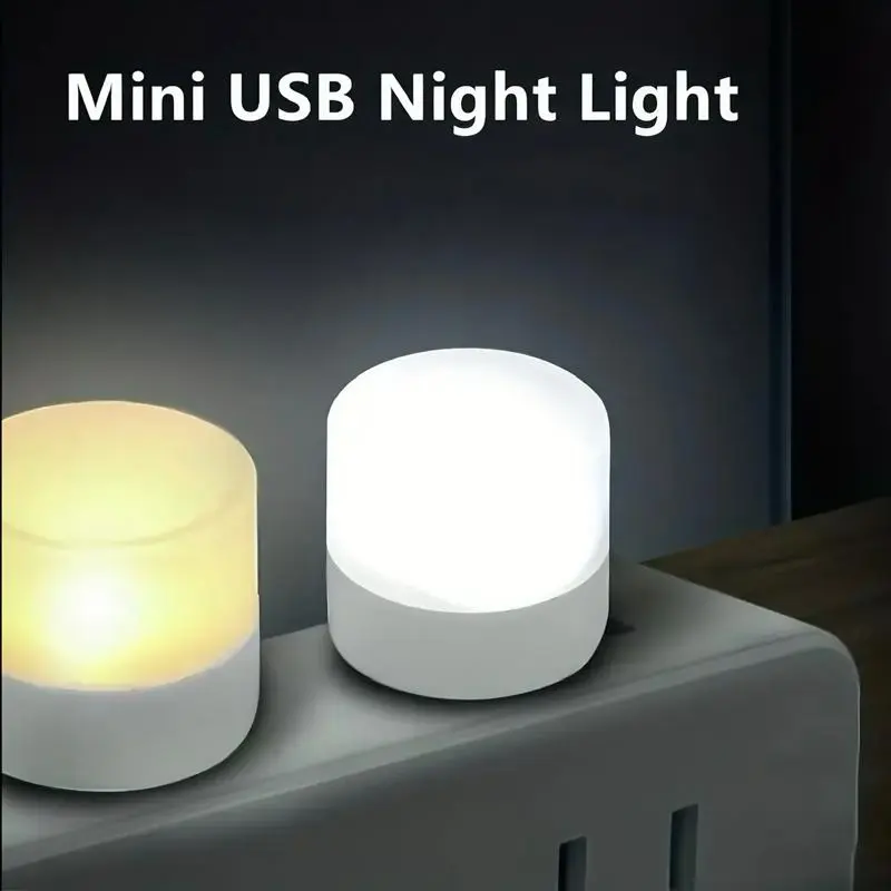 Mini LED Night Light -Portable Light Energy-Efficient Nightlight, Warm Glow, Multiple Colors for Home & Travel, colors available