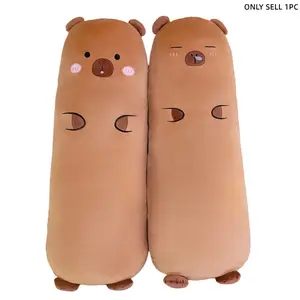 Long Plush Capybara Pillow, Cute Expression Sleep Pillow, Detachable Inner, Relaxing Leg Rest, Gift for Girlfriend, Valentine's Day