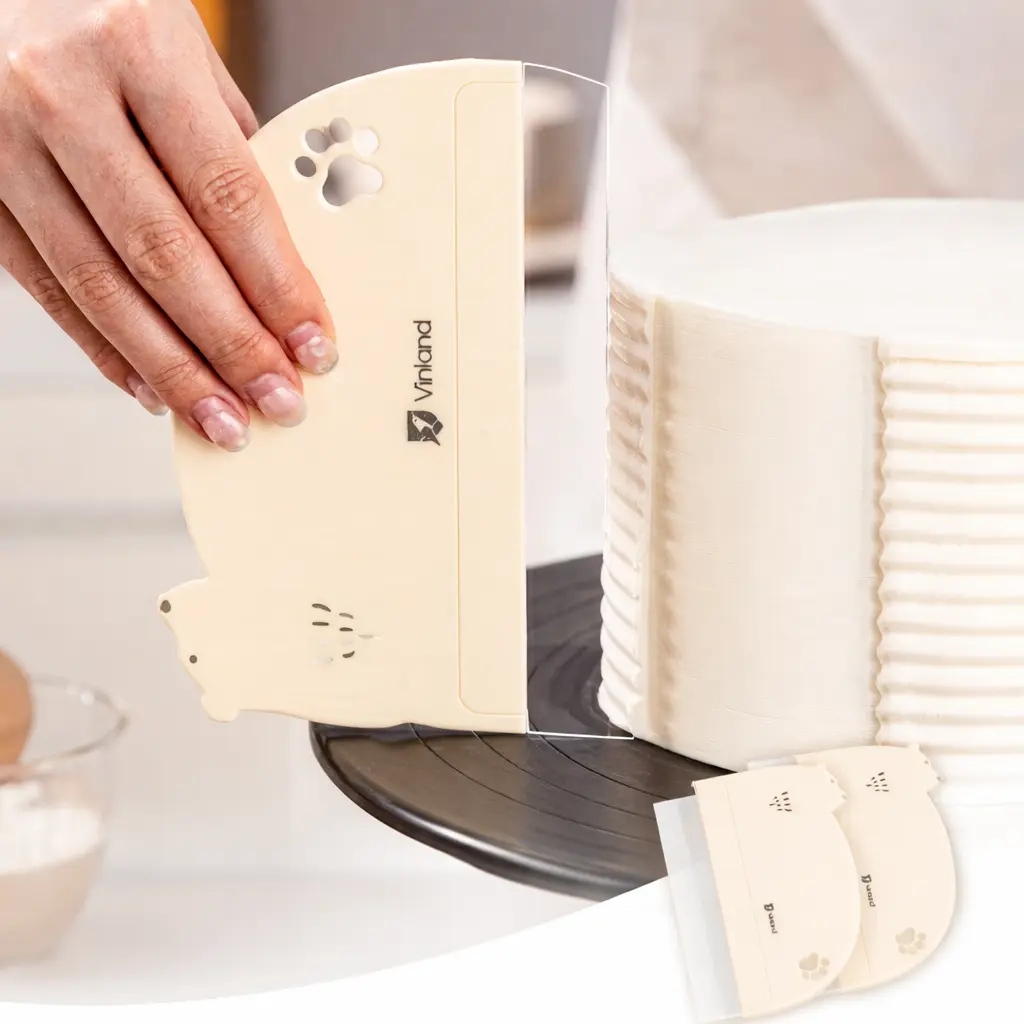 Flexible Dough Scraper – Plastic Cake Smoother Tool, Non-Stick Baking Tool for Dough, Fondant & Pastry Decorating