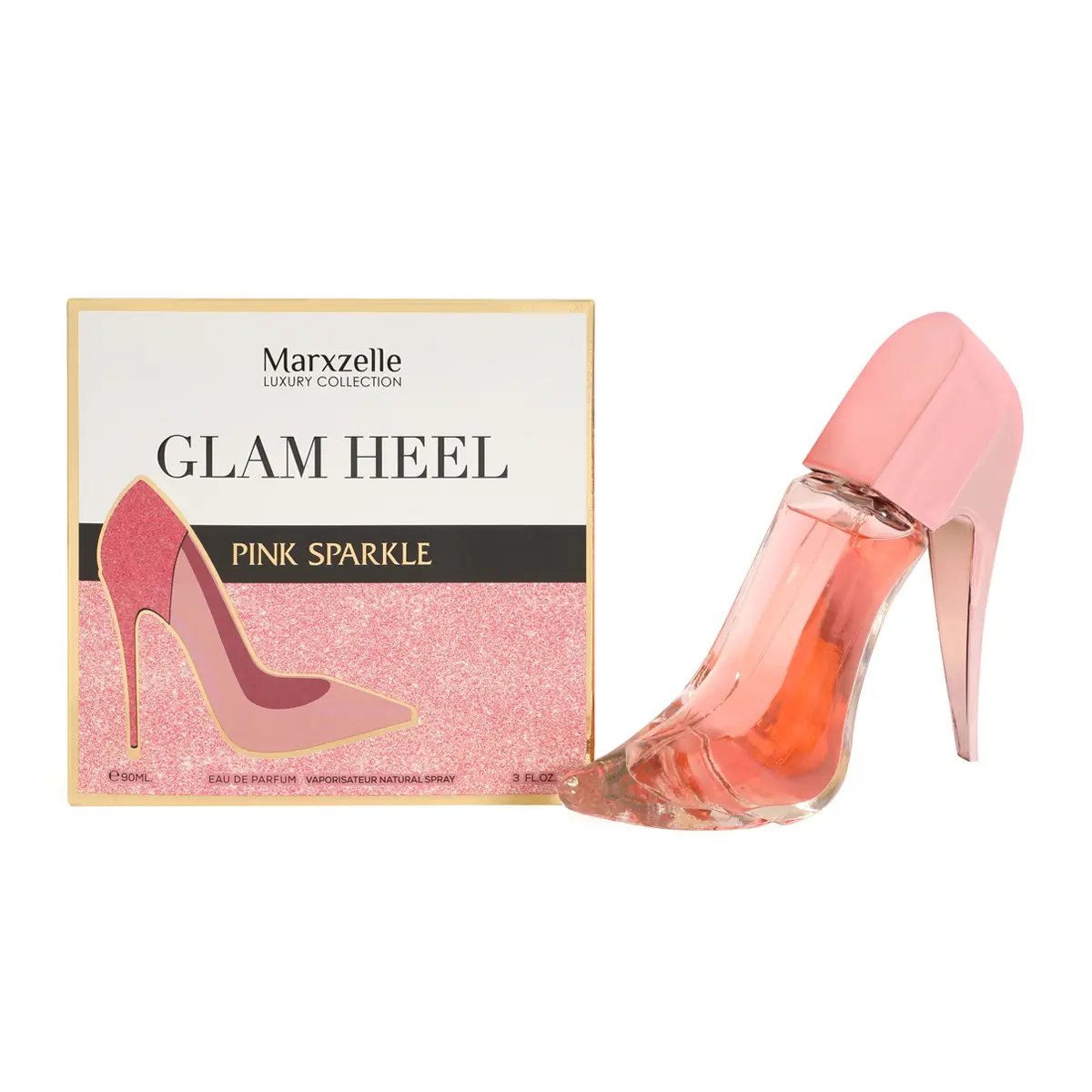 Marxzelle Designer Perfume Glam Heel Pink Sparkle Perfume for Women 90ml Eau de Parfum