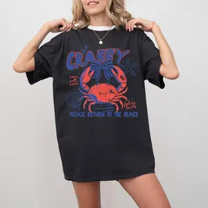 If Crabby Please Return to the Beach T-Shirt, Funny Crab Lover Tee