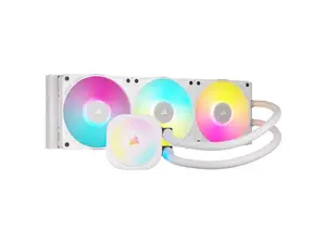 CORSAIR iCUE LINK TITAN 360 RX RGB Liquid CPU Cooler - White - RX120 RGB Fans - Fits Intel  LGA 1851/1700, AMD AM5/AM4 - iCUE LINK System Hub Included