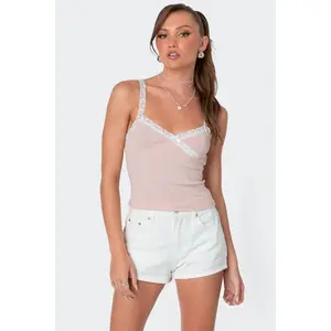 Amilia Lace Trim Tank Top